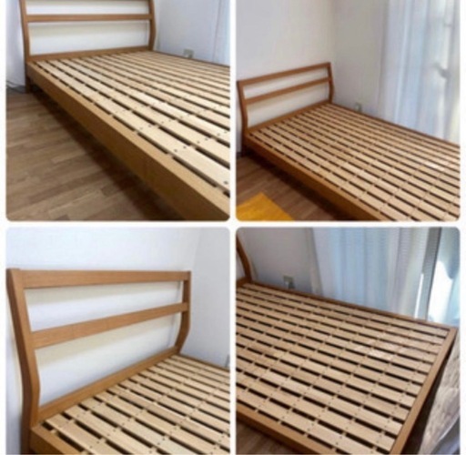 無印良品 タモ材・ダブルベッドフレーム 直接引取のみ (tiima) 日吉の