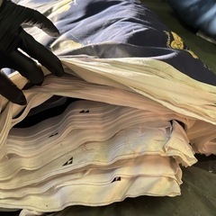 生地あります　紺色犬柄　リメイク　手芸小物作りに　現品限りの画像