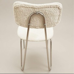 22980円品　ブークレ調ダイニングチェア 2脚セット｜ホワイトの画像