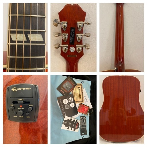 美品エピフォンEpiphone Hummingbird Pro/FC エレアコ ハードケース付き