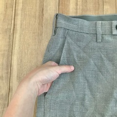 ユニクロ　感動パンツ　グレンチェック　グレー　ウエスト　73cm　ビジネス　仕事の画像