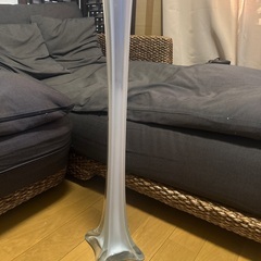 無料‼︎ガラス製の白い花瓶 細長い花瓶 高さ70cmの画像