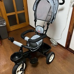 グレー 三輪車 日よけ付きの画像