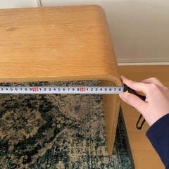 【無料】ニトリ　コの字曲げ木風ローテーブルの画像