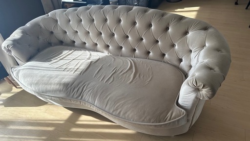 【送料込み】Mousofa　モーソファ　3人掛けソファ　ベージュベルベット Mousofaモーソファ3人掛けソファベージュベルベット (つーちゃん) 鉄道