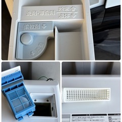 🔥🔥①2021年　在庫4台　SHARP　ES-S7F-WL🔥🔥 ドラム式洗濯機乾燥 コンパクト　マンション　サイズ　洗濯7kg乾燥3kg 安心　分解洗浄済み　設置まで対応　配達無料🚚💦の画像