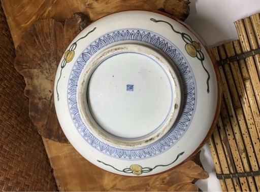 時代物 古伊万里 二重 角富 色絵 鳳凰 山水 図 中鉢 大鉢 2点セット