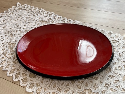 漆器楕円大皿 (ちゃび) 武蔵高萩の食器《プレート》の中古あげます