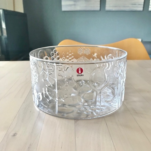  イッタラ フローラ ガラスボウル 15㎝ イッタラフローラボウルクリア15cm廃盤レア植物模様ガラス光 (しば
