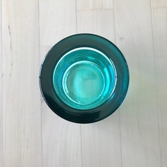 イッタラ　マリメッコ　キビ　キャンドルホルダー　シーブルー　石　ガラス　海　碧の画像