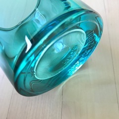 イッタラ　マリメッコ　キビ　キャンドルホルダー　シーブルー　石　ガラス　海　碧の画像