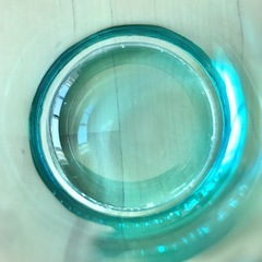 イッタラ　マリメッコ　キビ　キャンドルホルダー　シーブルー　石　ガラス　海　碧の画像