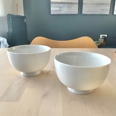 スコープ　アズ茶碗　ホワイト　大　2点セット　25周年ロゴ　飯碗　汁椀　シンプルの画像