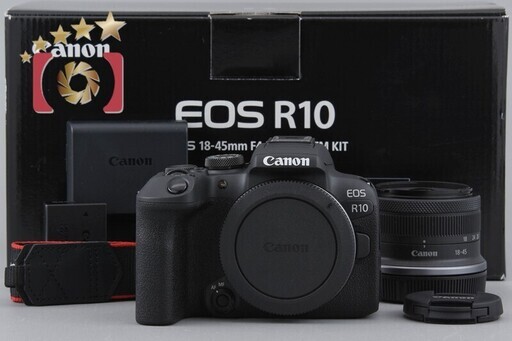【中古】Canon キヤノン EOS R10 RF-S 18-45 IS STM レンズキット シャッター回数僅少 元箱付き