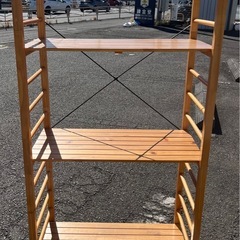 【中古品】ウッドラック フリーラック ４段 木製 収納家具 オープンラック 生活家具の画像