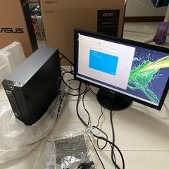 acerデスクトップPC ASUSモニターセットの画像