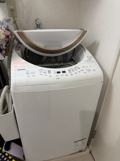 【引き取り先決定】東芝 8．0kg洗濯乾燥機 オリジナル ZABOON サテンゴールド AW-8VE6(N)