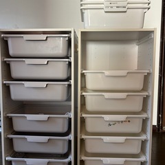 3点の家具セット→テレビ台、ゴミ箱つきの収納棚カラボ引き出し付き の画像