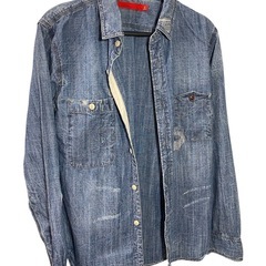 ❣️❣️春物値下げセール❣️❣️【ヴィンテージ風】ダメージ加工 デニムシャツ ❣️❣️L相当 ❣️の画像