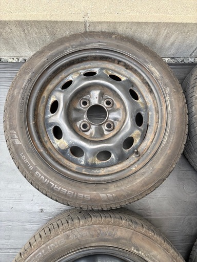 ニッサン黒鉄チン14インチ 5.5J 25年165/55R14４本セット⛰️