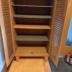 シューズラック、下駄箱、木製　※引き渡し予定者決定の画像