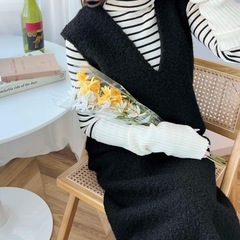 classical elf冬ワンピース ベージュ 黒 2着セットの画像