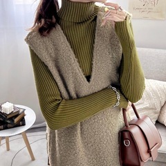 classical elf冬ワンピース ベージュ 黒 2着セットの画像