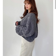 モコアズ♡ざっくりニットショート丈の画像