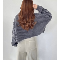 モコアズ♡ざっくりニットショート丈の画像