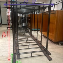 収納　ラック　ハンガーラック　アンティーク　アイアン  衣類収納 店舗什器　　　の画像