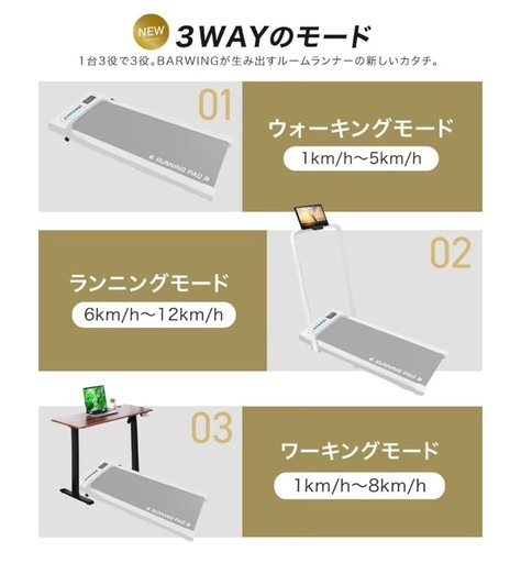 BARWING ルームランナー／ウォーキングマシン（家庭用)