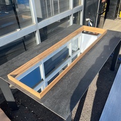 姿見　全身鏡　木目フレームの画像