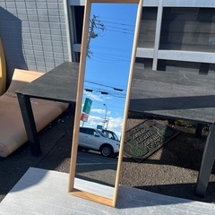 姿見　全身鏡　木目フレームの画像