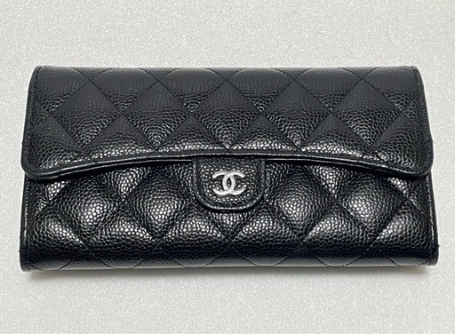 【売切】格安売切　CHANEL シャネル 長財布 黒・ワイン色　CLASSIC キャビアスキン　極上品　正規直営店