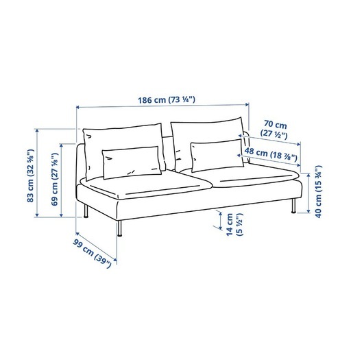 【2/14までに引取り来れる方】 IKEA ソーデルハムン 3人掛けソファ【複数出品中／まとめ可】  