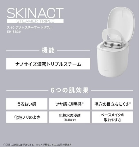 新品 パナソニック スキンアクト ホワイト ナノケア EH-SA30-W スチーマー Panasonic フェイススチーマー