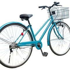 美品 CADAROLA カダローラ 自転車 27インチ シティサイクル ライト 鍵付き ブルー 青 水色 中古品■ジモティ姫路の画像