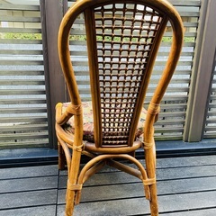 昭和レトロな籘のダイニングチェア　4脚セットの画像