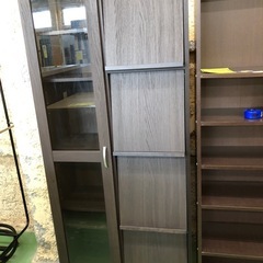 【ドリーム川西店御来店限定】☆ジモティー見たよ♪割引☆  フラップ式デザイン収納 本棚 DBR クリーニング済み 【2125620000002762】の画像