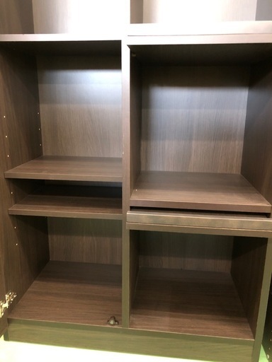【ドリーム川西店御来店限定】☆ジモティー見たよ♪割引☆  フラップ式デザイン収納 本棚 DBR クリーニング済み 【212562000