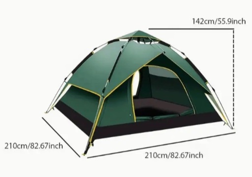 【新品未使用】ドームテント／2〜3人用(200×200×130) キャンプや運動会　防災用に是非‼︎