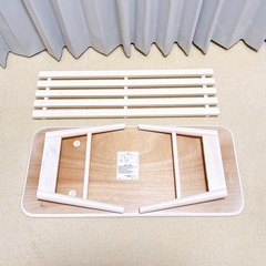 【お渡し先決定済】折りたたみ式　デスク ローテーブル　ホワイト　横90cmの画像