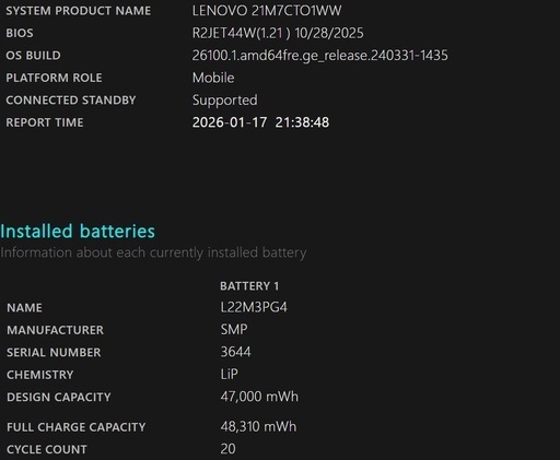 ThinkPad E14 gen6 Core ultra5  指紋センサー有り