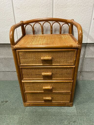 藤製 4段 チェスト 整理箪笥 衣服収納 ラタン 幅50cm×奥行36cm×高さ