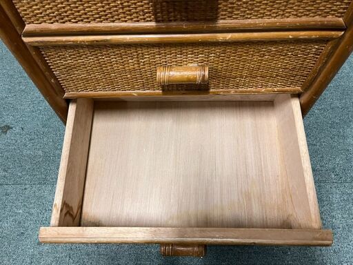 藤製 4段 チェスト 整理箪笥 衣服収納 ラタン 幅50cm×奥行36cm×高さ
