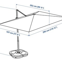 【IKEA】ハンギングパラソル 300×200｜UPF50+｜1/31まで引取限定の画像