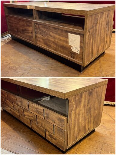 テレビ台 TV台 ローボード 43インチまで対応 天板耐荷重60kg 横幅100cm奥行39.5cm高さ39cm ダークブラウン×ブラ
