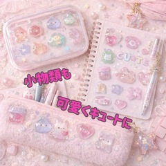 ぷくぷくシール 立体3D ドロップシール ゆるかわ 6枚セット韓国デコレーションの画像