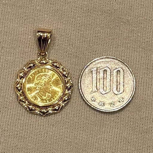 18金 24金 ペンダントトップ メイプルリーフ 6g