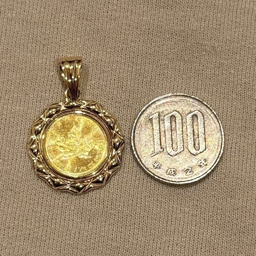 18金 24金 ペンダントトップ メイプルリーフ 6g